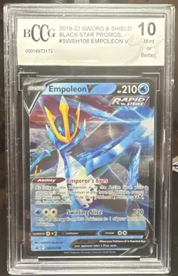Pokemon Empoleon V SWSH108 SWSH Sword Shield Black Star Promo Holo Card BCCG 10 - Image 1