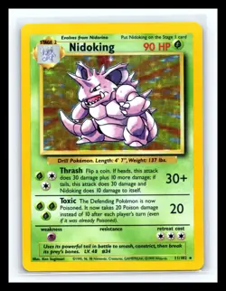 💥 NIDOKING Holo Rare # 11/102 | BASE SET | Pokemon 1999 TCG Vintage Card - Image 1