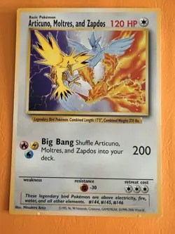 Pokemon Jumbo Promo Card Legendary Bird Articuno, Moltres Zapdos - Image 1