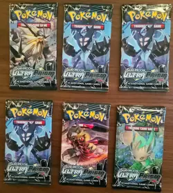 Pokemon Sun & Moon Ultra Prism 6 Booster Packs English TCG - Image 1