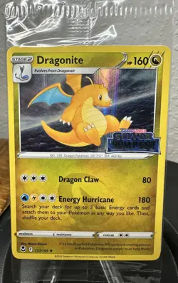 Pokemon TCG Dragonite (Silver Tempest Stamped) 131/195 Holo Promo Card SEALED - Image 1
