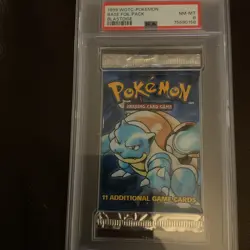 PSA 8 1999 WOTC ENGLISH POKEMON TCG BASE SET UNLIMITED FOIL PACK BLASTOISE ART - Image 1
