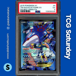 2015 POKEMON XY DOUBLE CRISIS #6 TEAM AQUA'S KYOGRE FULL ART PSA 5 - Image 1