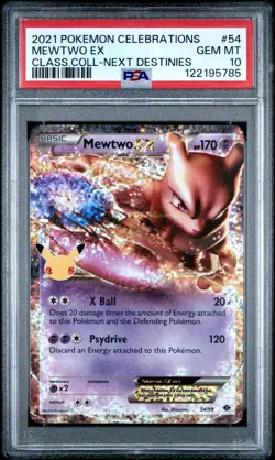 2021 Pokemon Celebrations Classic Collection 54 Mewtwo Ex PSA 10 - Image 1