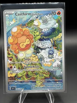 Pokemon Castform Sunny Form 195/191 Surging Sparks Illustration Rare Full Art H… - Image 3