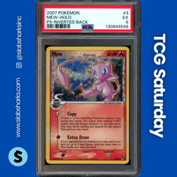 2007 POKEMON POP SERIES 5 #3 MEW-HOLO INVERTED BACK ERROR PSA 5 - Image 1