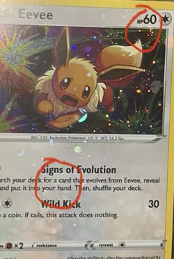Pokemon Eevee SWSH118 Black Star Promo HEAVY HOLO BLEED ERROR 4 HD SWIRL VARIANT - Image 5