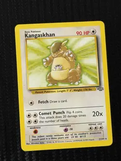 1999 Pokemon TCG Kangaskhan Jungle 21/64 Non Holo Rare Card Vintage WOTC LP - Image 1