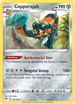 Copperajah 132/189 Rare Holo | Darkness Ablaze | Pokemon Card - Image 1