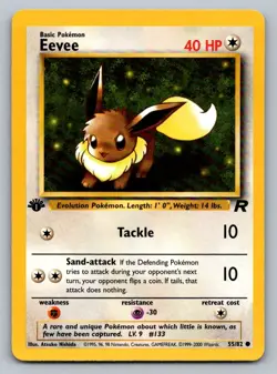 Pokemon 1st Edition Eevee Common Team Rocket 55/82 LP - Image 1