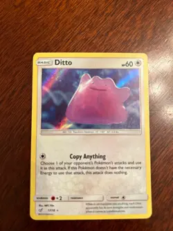 Ditto Holographic Pokemon Card 17/18 collectible card game - Image 1