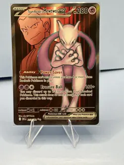 Pokemon TCG Team Rockets Mewtwo EX 213/182 Full Art Destined Rivals - Image 1