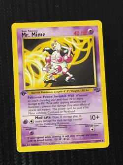 Pokemon TCG Jungle Mr. Mime 22/64 1st Edition Non-Holo Rare - LP - Image 1