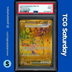 2025 POKEMON PRISMATIC EVOLUTIONS #179/131 PIKACHU EX HYPER RARE PSA 9 - Image 1