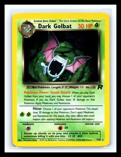 💥 DARK GOLBAT Holo Rare # 7/82 | TEAM ROCKET SET | Pokemon 2000 TCG Vintage - Image 1
