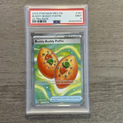 2025 Pokemon Mega Evolutions Buddy-Buddy Poffin Ultra Rare PSA 9 - Image 1