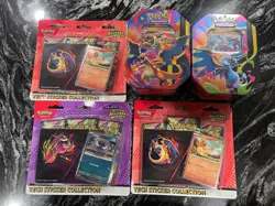 3x Pokemon ASCENDED HEROES Tech Sticker Collection + 2x Charizard EX Tins gengar - Image 1