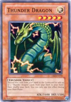 Yugioh! HP Thunder Dragon - DB2-EN058 - Common - Unlimited Edition Heavily Playe - Image 1