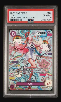 PSA 10 One Piece TCG Uta SP Alt Art OP02-120 with Fuchsia Graded Guard - Image 2