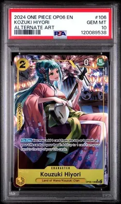 PSA 10 2024 ONE PIECE OP06-WINGS OF THE CAPTAIN #106 KOZUKI HIYORI ALTERNATE ART - Image 1