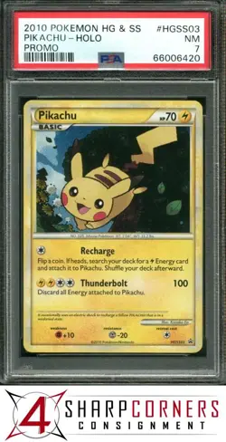 2010 POKEMON HEARTGOLD & SOULSILVER PROMO #HGSS03 PIKACHU HOLO PSA 7 - Image 1