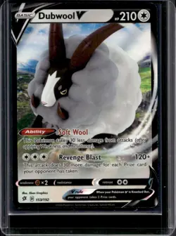 2020 Pokemon SWSH Rebel Clash Dubwool V #153/192 - Image 1