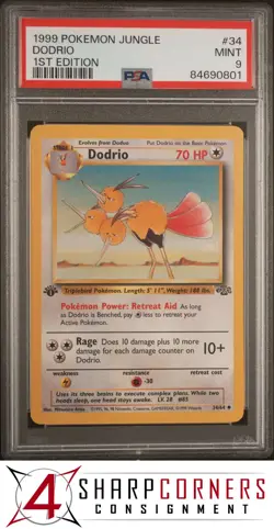 1999 POKEMON JUNGLE 1ST EDITION #34 DODRIO PSA 9 - Image 1