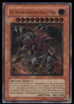 Red Dragon Archfiend/Assault Mode CRMS-EN004 Ultimate Rare 1st Edition Yu-Gi-Oh - Image 1
