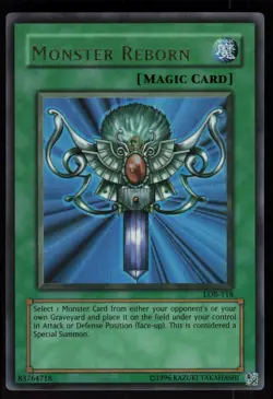 Monster Reborn LOB-118 Ultra Rare Light Fade Yu-Gi-Oh - Image 1