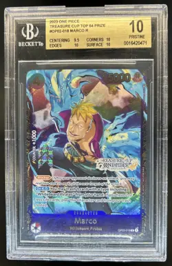 2023 One Piece Treasure Cup Top 64 Marco #OP02-018 BGS 10 - Image 1