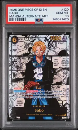 2025 ONE PIECE OP13-CARRYING ON HIS WILL MANGA ALTERNATE ART #120 SABO PSA 10 - Image 1