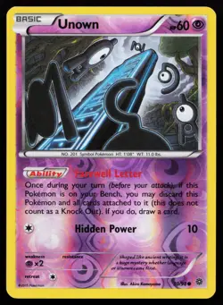 Unown 30/98 Common XY - Ancient Origins Reverse Holo Pokemon Card - Image 1