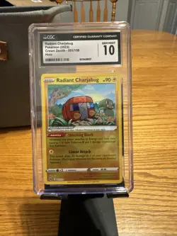 CGC 10 Radiant Charjabug 051/159 Crown Zenith Shiny/Radiant Rare Pokemon Card - Image 1