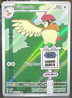 Pokemon TCG Pidgeotto 208/197 SV03: Obsidian Flames Illustration Rare Holo Card - Image 1