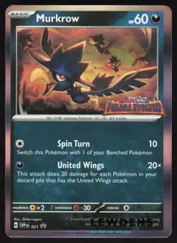 Murkrow - SVP 021 - Paldea Evolved - S&V Black Star Promo - Pokemon Card - LP8 - Image 1