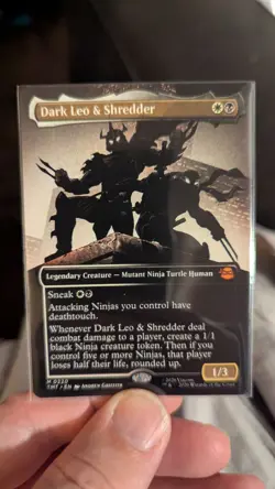 1x Dark Leo & Shredder BORDERLESS NM TMNT Magic MTG x1 - Image 1