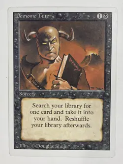 Demonic Tutor Revised LP Light Play MTG Magic The Gathering B-3 - Image 1