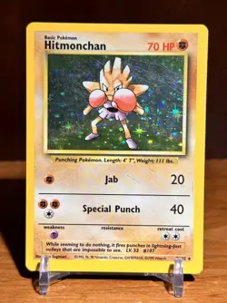 Hitmonchan Base Set Holo Rare Card 7/102 Pokemon TCG - Image 1