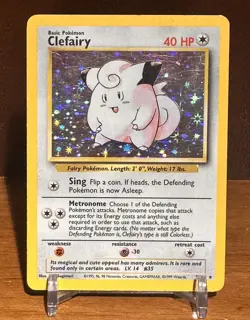 Clefairy - 5/102 - Pokemon Base Set Unlimited Holo Rare Card WOTC - Image 1