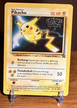 Pikachu #4 1999 WB Black Star Promo Pokemon the First Movie Pokemon TCG - Image 1