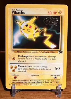 Pikachu #4 1999 WB Black Star Promo Pokemon the First Movie Pokemon TCG - Image 1