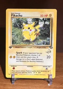 Pikachu Jungle First Edition Gold W Stamp 60/64 Pokemon TCG - Image 1