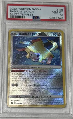 Pokemon TCG Radiant Jirachi Silver Tempest Holo Card 120/195 PSA 10 - Image 1