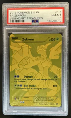 2013 Pokemon Black & White Legendary Treasures Zekrom #115/113 PSA 8 - Image 1