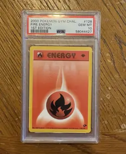 Pokemon 1st edition gym challenge fire energy psa 10 - Image 1