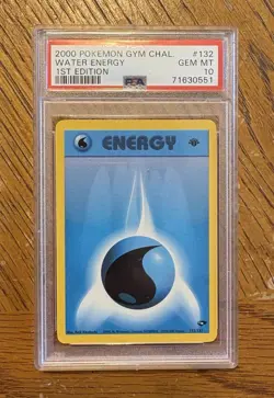 Pokemon Water Energy Gym Challenge 1st Edition PSA 10 #132 - Image 1