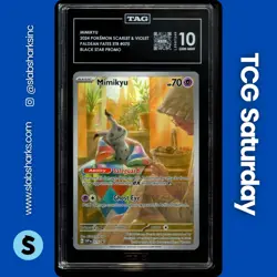 2023 POKEMON SV BLACK STAR PROMO PALDEAN FATES ETB #075 MIMIKYU TAG 10 - Image 1