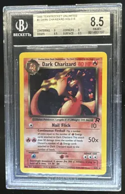 2000 Pokemon Team Rocket Dark Charizard Holo #4/82 BGS 8.5 - Image 1