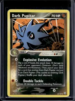 2004 Pokemon EX Team Rocket Returns Dark Pupitar #40/109 - Image 1