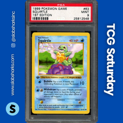 1999 POKEMON 1ST EDITION SHADOWLESS #63/102 SQUIRTLE PSA 9 - Image 1